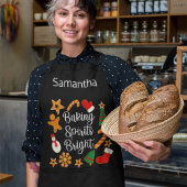 ベーキングスピリッツ明るいクリスマス名前をカスタムする エプロン