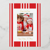 ベーキングスピリッツ明るいクリスマス家族の写真 箔シーズンカード (正面)