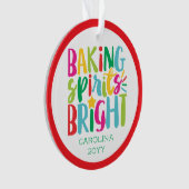ベーキングスピリッツ明るいシェフカラフル調理師クリスマス オーナメント (正面)