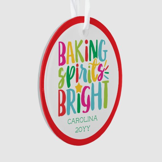 ベーキングスピリッツ明るいシェフカラフル調理師クリスマス オーナメント (正面)