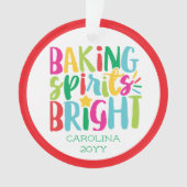 ベーキングスピリッツ明るいシェフカラフル調理師クリスマス オーナメント (正面)
