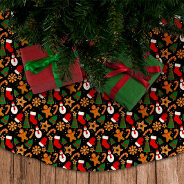 ベーキングスピリッツ明るいジンジャーブレッドクリスマスクッキー ブラッシュドポリエステルツリースカート