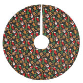 ベーキングスピリッツ明るいジンジャーブレッドクリスマスクッキー ブラッシュドポリエステルツリースカート (正面)