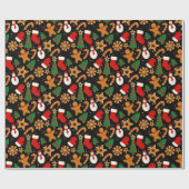 ベーキングスピリッツ明るいジンジャーブレッドクリスマスクッキー ラッピングペーパー (フラット)