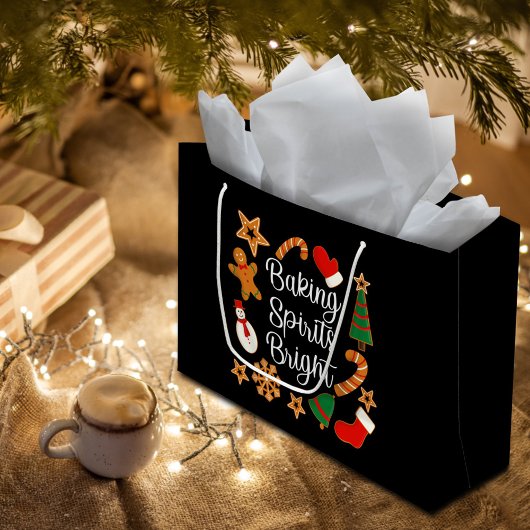 ベーキングスピリッツ明るいジンジャーブレッドクリスマスクッキー ラージペーパーバッグ