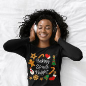 ベーキングスピリッツ明るいジンジャーブレッドクリスマスクッキー Tシャツ