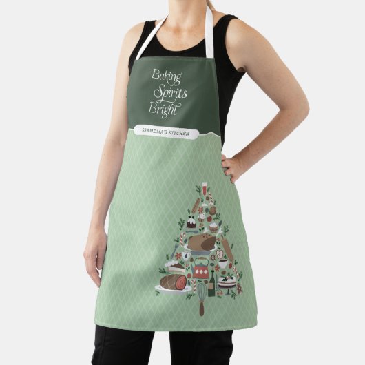 ベーキングスピリッツ明るいパーソナライズされたクリスマス エプロン (インサイチュ)