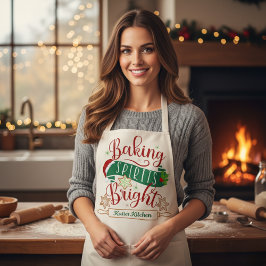 ベーキングスピリッツ明るいパーソナライズされたクリスマス エプロン