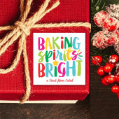 ベーキングスピリッツ明るいフェスティバルカラフルクリスマス スクエアシール