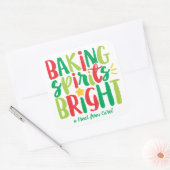 ベーキングスピリッツ明るいフェスティバルレッドグリーンクリスマス スクエアシール (封筒)