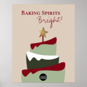 ベーキングスピリッツ明るいベーカリーユーモアのクリスマス ポスター (正面)