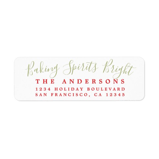 ベーキングスピリッツ明るいホリデーラベル ラベル (正面)