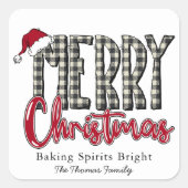 ベーキングスピリッツ明るいモダンクリスマス スクエアシール (正面)