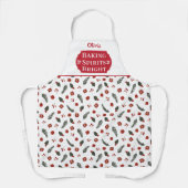ベーキングスピリッツ明るいモノグラムのクリスマス エプロン (正面)