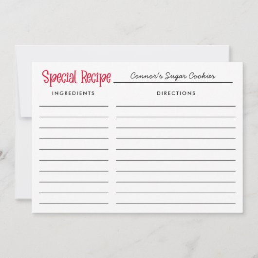 ベーキングスピリッツ明るいレシピカードホリデーフォト シーズンカード (裏面)