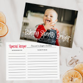 ベーキングスピリッツ明るいレシピカードホリデーフォト シーズンカード
