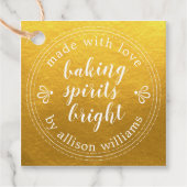 ベーキングスピリッツ素朴ブライトホリデー金ゴールド フェイバータグ (正面)