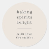 ベーキングスピリッツ |クリスマスニュートラル ラウンドシール (正面)