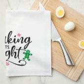 ベーキングスピリッツ | クリスマスホリデーおもしろい キッチンタオル (四つ折り)