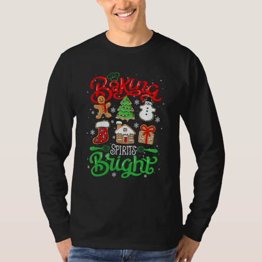 ベーキングスピリットブライトドーナッツクリスマスツリークリスマスコオ Tシャツ (正面)