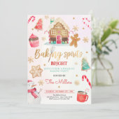 ベーキングスピリットブライトホリデーパーティークリスマスベーク 招待状 (スタンド正面)