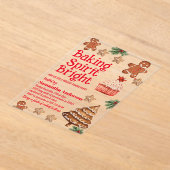 ベーキングスピリットブライト | クリスマスクッキー交換 アクリル招待状 (レイダウン)