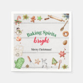 ベーキングスピリツブライトクリスマスホリデーパーティー スタンダードカクテルナプキン (正面)
