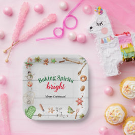 ベーキングスピリツブライトクリスマスホリデーパーティー ペーパープレート