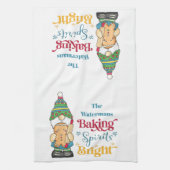 ベーキングスピリツブライトクリスマスホリデーモノグラム キッチンタオル (縦)