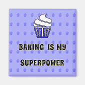 ベーキングスーパーパワーブルーカップケーキ引用文 マグネット (正面)