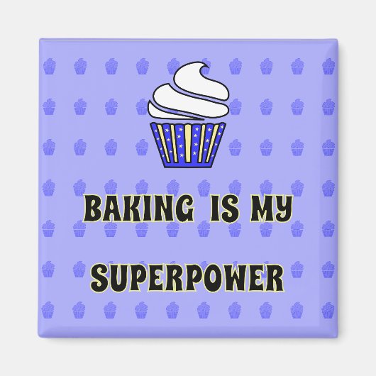 ベーキングスーパーパワーブルーカップケーキ引用文 マグネット (正面)