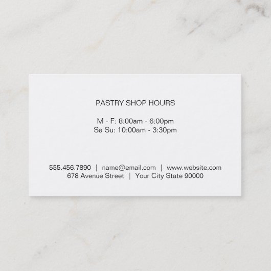 ベーキングツールと材料 名刺 (裏面)