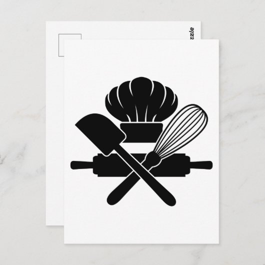 ベーキングツール料理ラバーシェフおもしろい料理 ポストカード (正面/裏面)