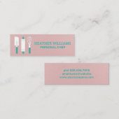 ベーキングツール |ピンクのテクスチャの背景 スキニー名刺 (正面/裏面)