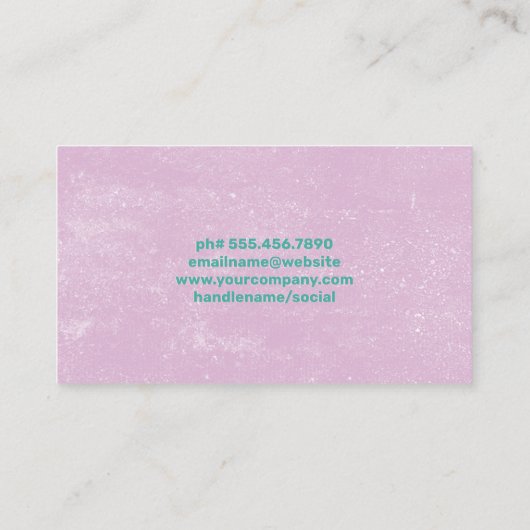 ベーキングツール |紫色のテクスチャの背景 名刺 (裏面)