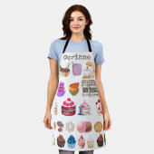 ベーキングテーマカップケーキクッキーボウルミキサー エプロン (着用した状態)
