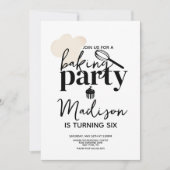 ベーキングバースデーパーティーウィスクハットカップケーキ 招待状 (正面)