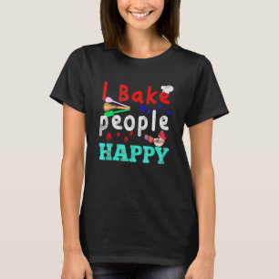 ベーキングパティシシェフティーケーキティークッキーベイカーベーク Tシャツ