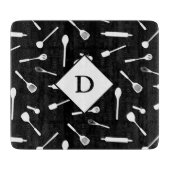 ベーキングパパ用具模様黒色切削板 カッティングボード (正面)