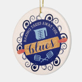 ベーキングパン転がリーのピンスイーツツリーのクリスマス セラミックオーナメント (左)