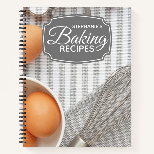 ベーキングパーソナライズされたウィスクファミリーレシピ ノートブック (正面)