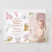 ベーキングパーティーガールガールキッズ料理誕生日写真 招待状 (正面)