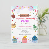 ベーキングパーティー女飾の子の誕生日パーティー 招待状 (スタンド正面)