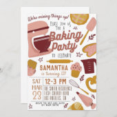 ベーキングパーティー誕生日招待状 招待状 (正面/裏面)