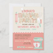 ベーキングパーティーCookie Letters誕生日 招待状 (正面)