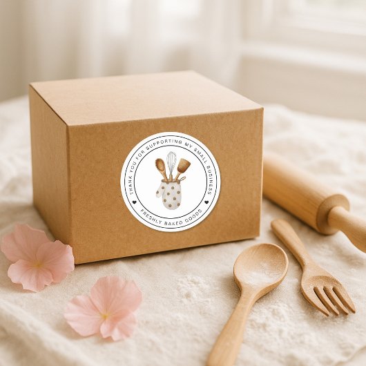 ベーキングビジネステッカー ラウンドシール