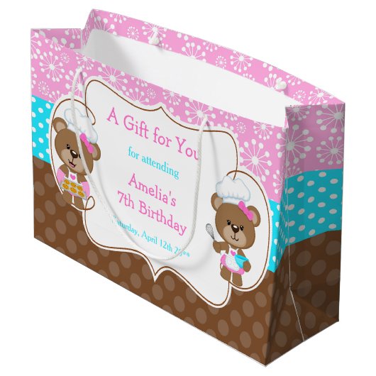 ベーキングベアーズ誕生日パーティー ラージペーパーバッグ (裏面アングル)