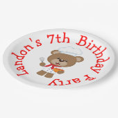 ベーキングベアーバースデーパーティー ペーパープレート (アングル)