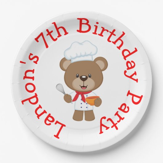 ベーキングベアーバースデーパーティー ペーパープレート (正面)