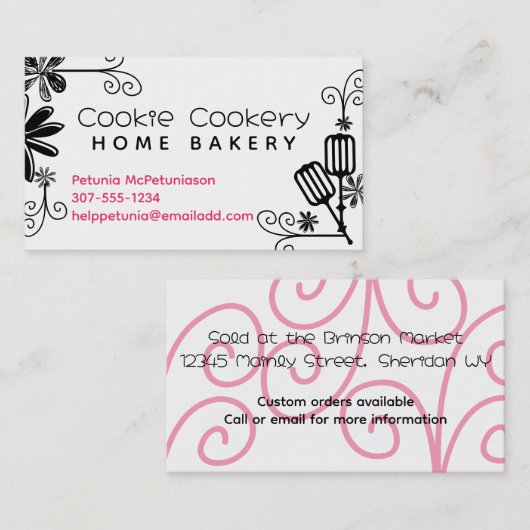 ベーキングベイカーのビーター用品フラワービジネスカー 名刺 (正面/裏面)